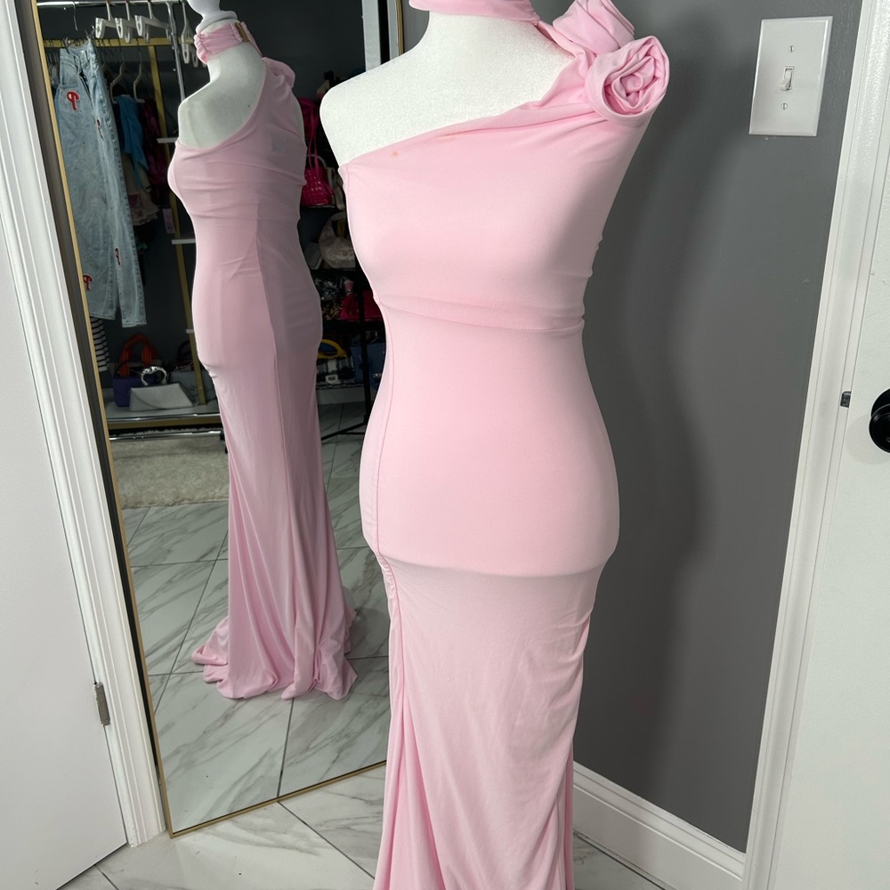 Pink Floral Formal Gown